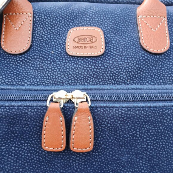 Bric's Dark Ocean Blue - Blue and Brown - Tuscan Train Beauty Case - Travel Bag - Picture 4 of 14